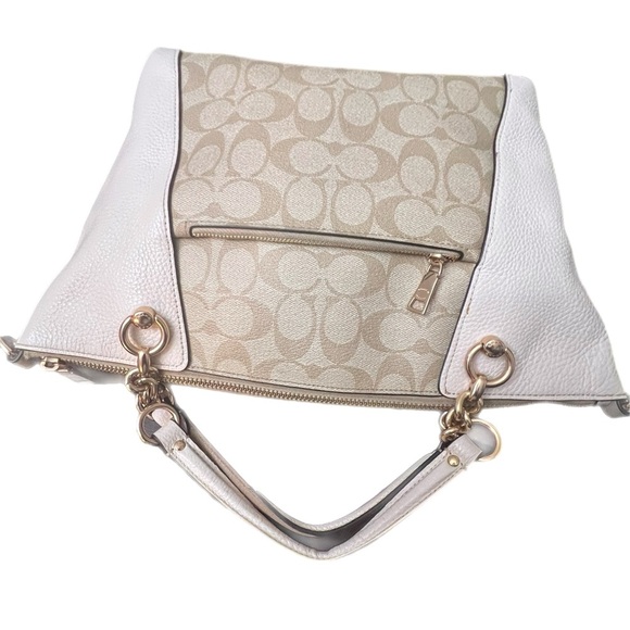 Coach Beige Signature Tote Bag with long strap - Picture 5 of 13